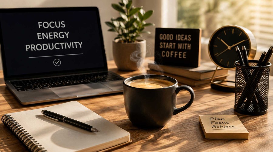 Cafeaua și productivitatea – cum te poate ajuta să rămâi concentrat pe parcursul zilei